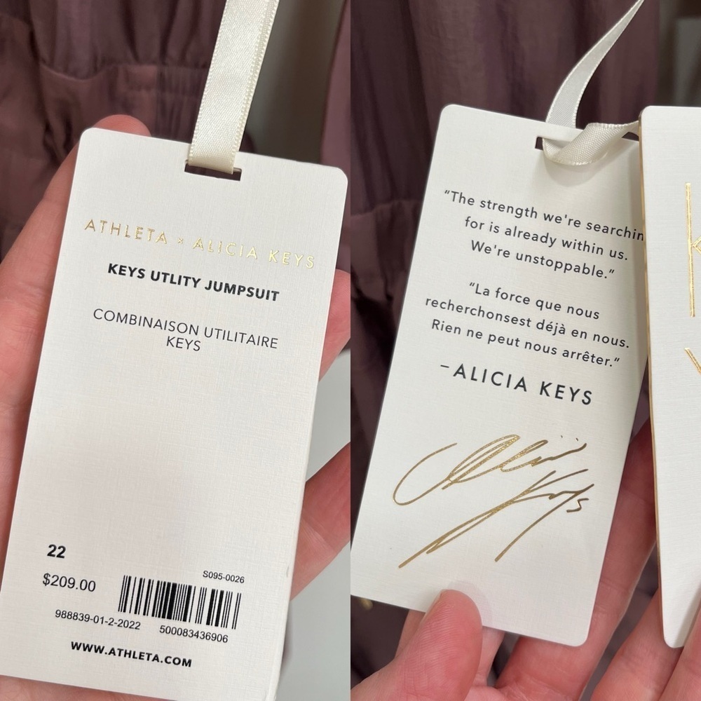 Athleta x Alicia Keys Utility Jumpsuit // Smoked Almond Brown Purple Size 22 - Picture 13 of 16